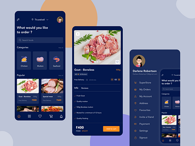 Meatstore - Delivery app ( Darkmode )