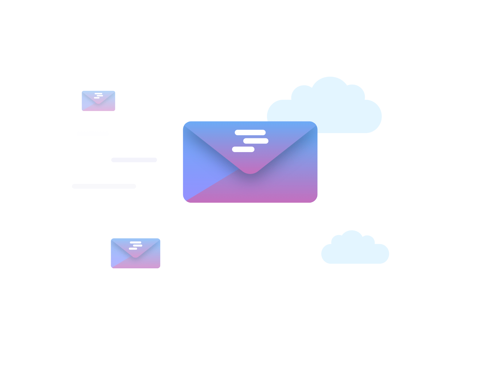 LogicalPlan Flying mail 2d animation animation gif motion motion design motion graphic