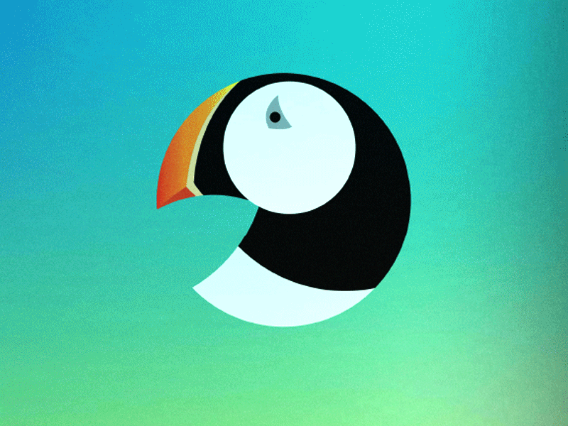 Puffin - animated animated circles icon puffin