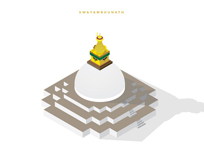 Isometric Swayambhu bouddha buddha isometric swayambhu