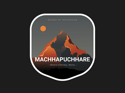 Machhapuchare design illustration kathmandu mountain mountains nepal nepali patch sticker