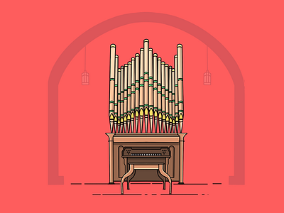 Pipe organ design designer icon illustration illustrator logo