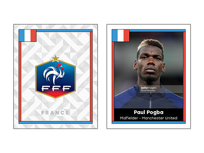 World Cup Retro Crest and Player Cards crest crest card football france paul pogba player player card retro russia 2018 soccer world cup