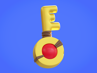 Game Icon Challenge: 03 Key 3d blender creative cute icon illustration inspiration key stylized