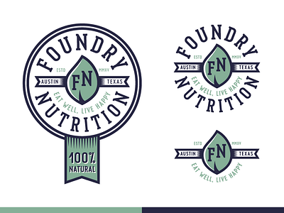 Foundry Nutrition Variations austin badge branding eating food health healthy logo logodesign natural patch sticker