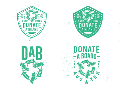 Donate A Board badge branding charity donate donation logo logodesign patch shirt skateboard skateboarding sticker
