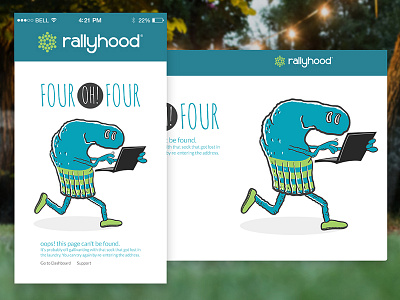 404 404 error illustration mobile rallyhood ui web webdesign