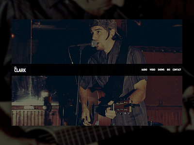 JD Clark landing page austin css guitar landing page music musician photo manipulation ui webdesign