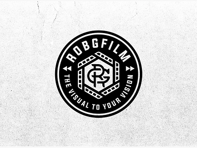 RobGFilm badge austin badge branding film logo monogram patch stamp video videographer videography