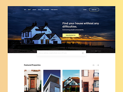 Real Estate buying design home land landing place product realestate site ui ux