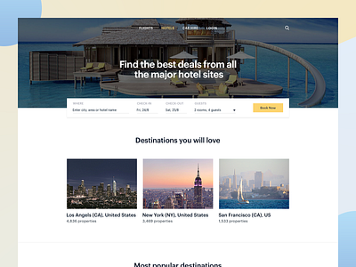 Hotel Booking Website booking concept design hotels landing product ui ux website