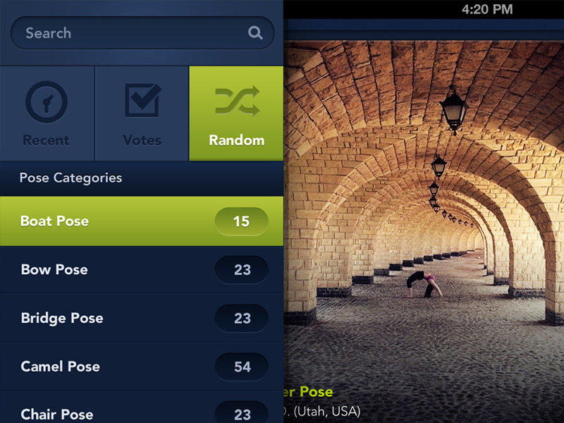 Yoga Poses for iPad by Nick Bozic on Dribbble