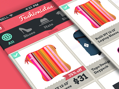Fashion Store App app bags clothing e commerce fashion iphone mobile online pink shopping ui ux