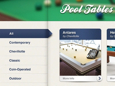 Billiard Website Design billiard menu pool snooker web website