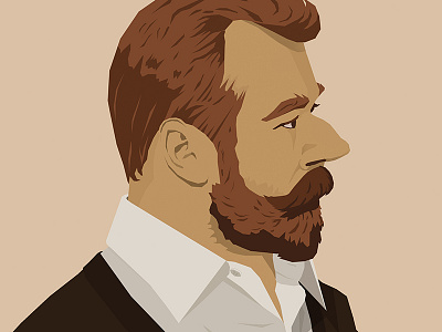 Rugged Gentleman art artwork beard illustration man moustache painting portrait vector