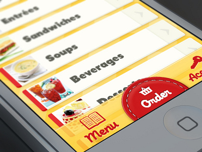 Bistro App Tab Bar app bar food footer ios iphone menu order restaurant tab