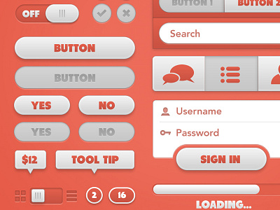 Buttons Buttons app buttons interface ios push slider toggles ui user