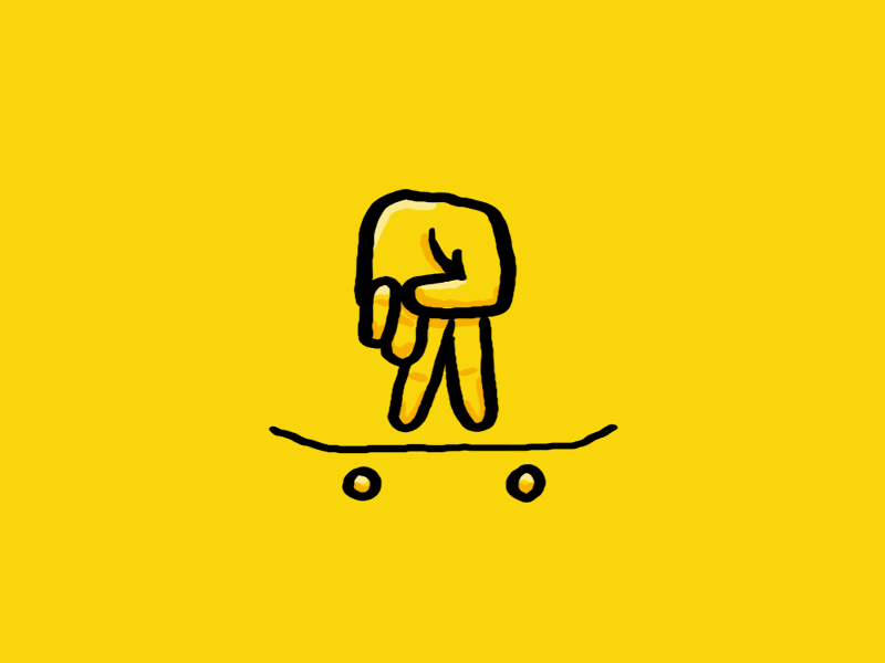 Fingerboards Factory animation drawing fingerboard gif hand skate yellow