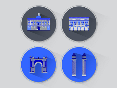 Town Barcelona Icons barcelona design flat design graphic design icon icons
