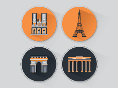 Town Paris Icons design flat design graphic design icon icons paris
