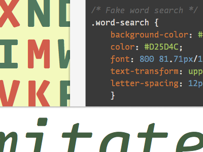 Fake word search by Tim Brown on Dribbble