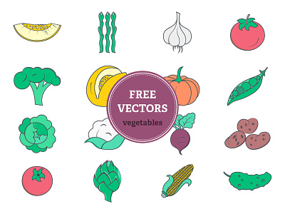 Vegetables ai drawing icons icons pack icons set illustration illustrator vegetables