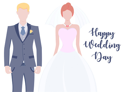 Happy wedding day: "Newlyweds together" adobe illustrator bride graphic groom human body illustration newlyweds wedding