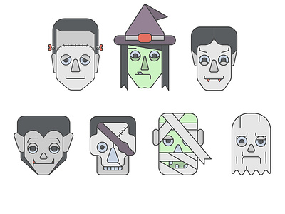 Halloween color icons