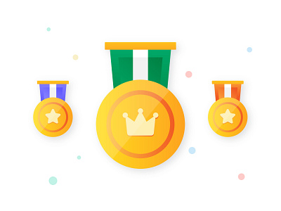 Gold Medal Icon awards champions crown medal design flat gold medal icon icondesign iconography illustration medal minimalist vector winnner