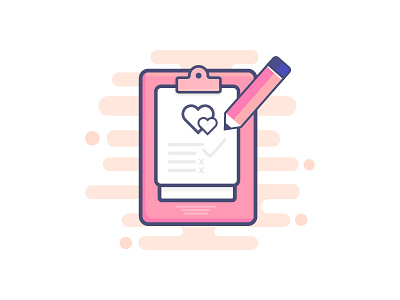 Noted of Love Illustration character design flat icon illustration love mbe minimalist pink style ui ux