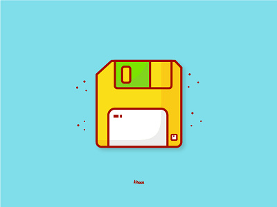 Floppy disk or save flat icon for apps and websites Stock Vector