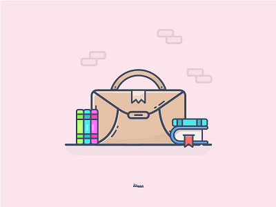 Office Bag design dribbbleshot flatdesign icondesign illustration kitaan knowledge minimalist office ui uidesign ux