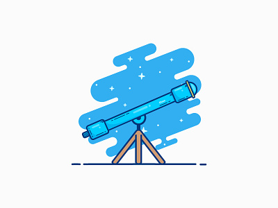 Telescope Illustration blue design dribbbleshoit icon icondesign illustration minimalist telescope ui ux