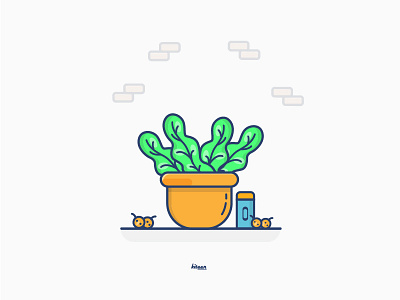 Plant Illustration design green icon illustration kitaan minimalist plant uidesign