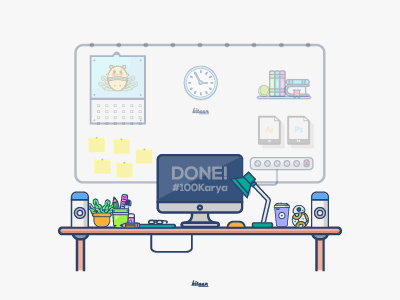 Workspace color design dribbble icon illustration kitaan office task vector workspace