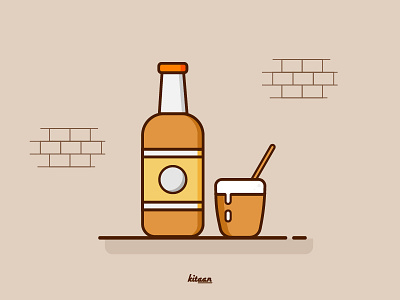 Let's Drink! beer bootle design drink graphic icon illustration minimalist ui ux