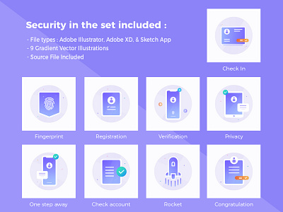 Security Icon Pack android app design app designer gradient icon icon design icon pack iconography illustration ios mobile ui ux design website