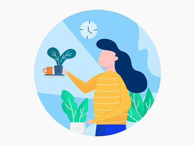 Gardening Illustrations android character icon illustration illustrations minimalist people plants ui ux vector website