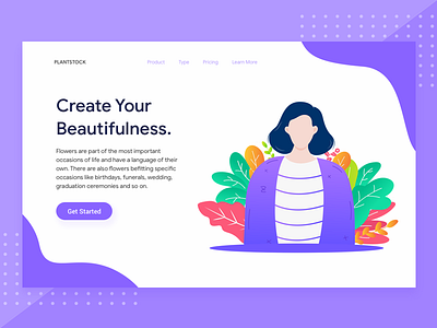 Plainstock Landing Page - Exploration design dribbble header illustration landing page minimalist page ui ux vector vector art web web design