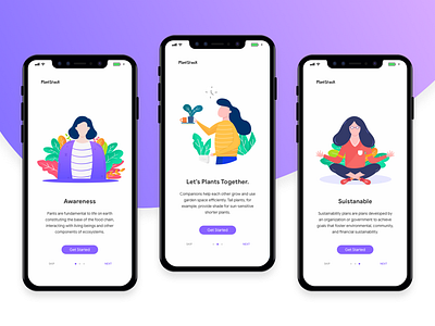 Plantstock - Onboarding Mobile app design icondesign illustration mobile onboarding ui ui design ux vector