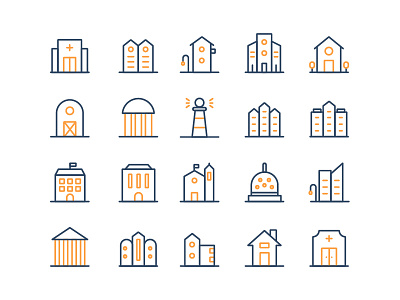Building Icon Set app buidling building duotone icon icon sets iconography minimalist outline real estate simple uiux