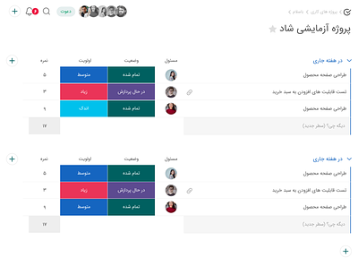 Task/project manager system dashboad dashboard ui design figma iran persian project task task manager ui