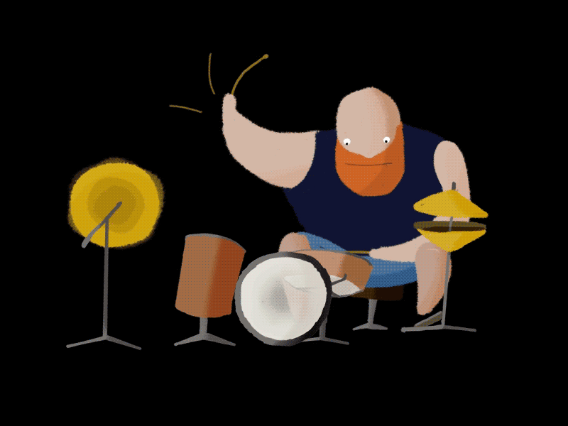 12framesaday Drummer 12framesaday 2d 2danimation animation animation2d characteranimation framebyframe handdrawn