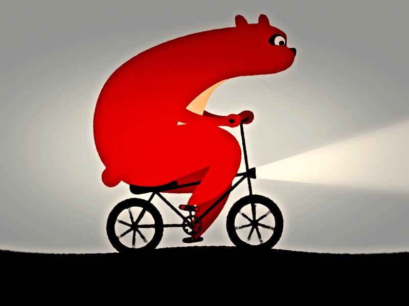 12framesaday Red Bear Biker 12framesaday 2d 2danimation animation animation2d characteranimation