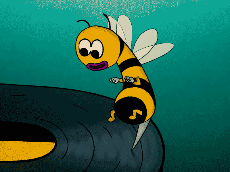 12framesaday Vinyl Bee characteranimation handdrawn animation framebyframe 2d animation2d 2danimation 12framesaday