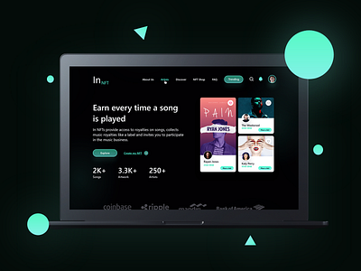 NFT Music Marketplace - Web UI/UX blockchain design interaction design music nft typography ui ui ux ui ux design webdesign webui webuiux