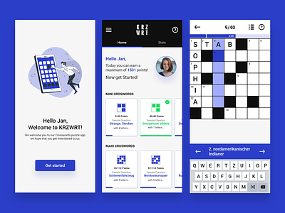 Crossword Puzzle App UI UX