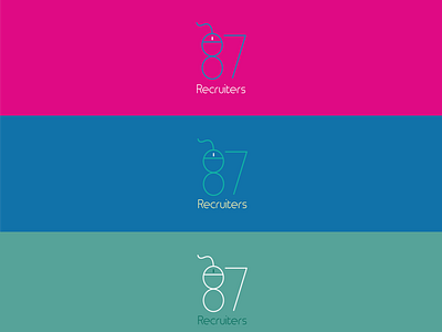 Logo for online recruitment company "87Recruiters". branding design icon interaction design typography vector