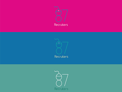 Logo for online recruitment company "87Recruiters".