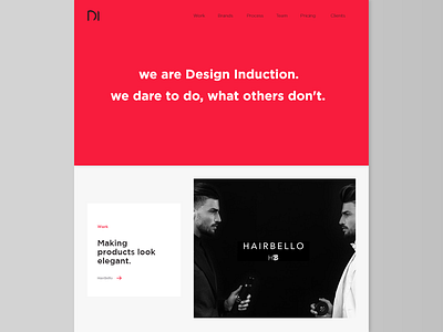 Web Design of "Design Induction". branding design interaction design ui ui ux ui ux design ui web ux